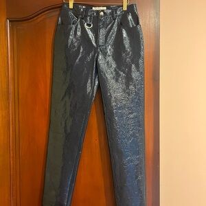 PINKO NAVY METALLIC SHINY PANTS SIZE 4. Stylish Fun Party Navy Pants
